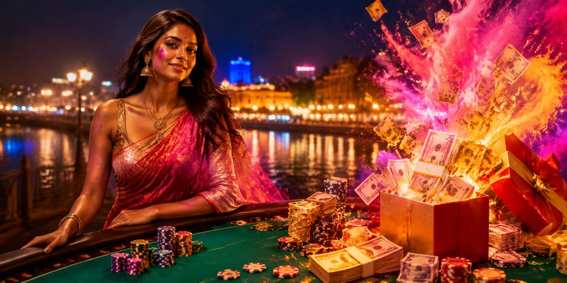 Ahmedabad riverfront casino betting during Holi festival